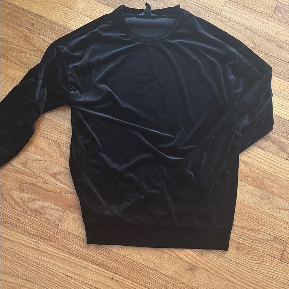 Black Velvet Crewneck Sweater